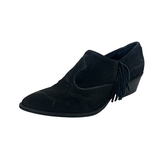 Circus by Sam Edelman Hermosa Western Fringed Bootie Women's 6  Black Shootie - Picture 1 of 9